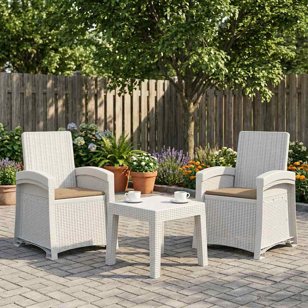 vidaXL Fotel ogrodowy z funkcją leżenia stylizowany na rattan 2 pcs PP