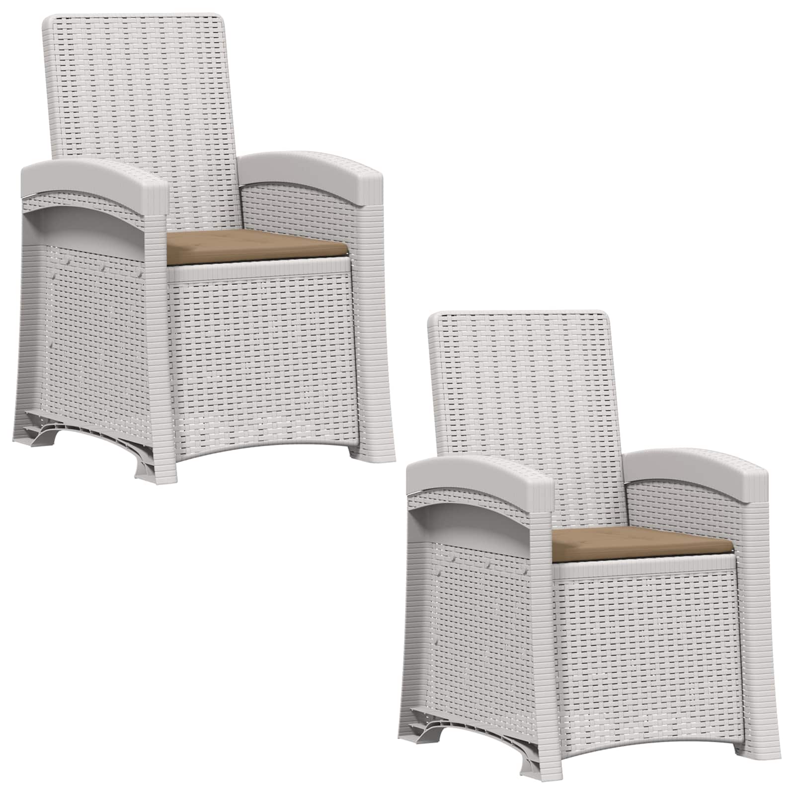vidaXL Fotel ogrodowy z funkcją leżenia stylizowany na rattan 2 pcs PP