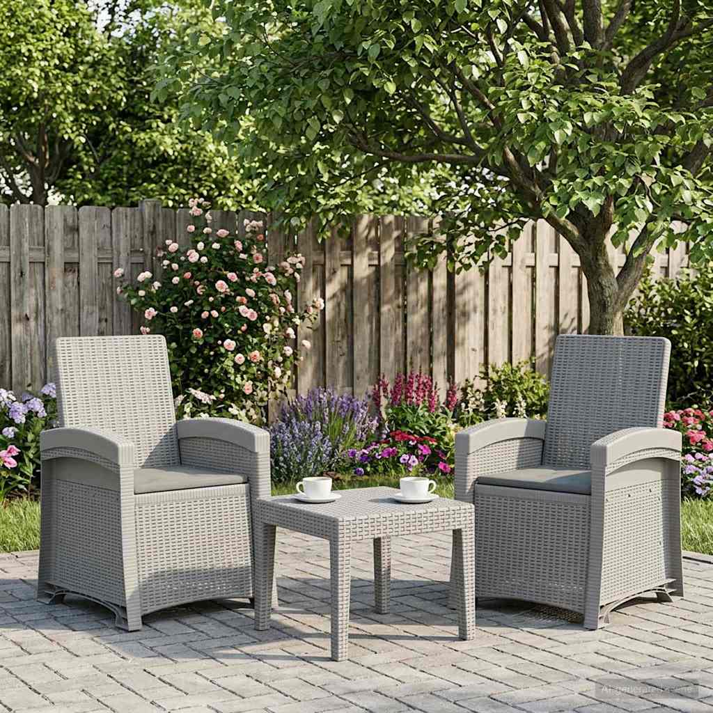 vidaXL Fotel ogrodowy z funkcją leżenia stylizowany na rattan 2 pcs PP