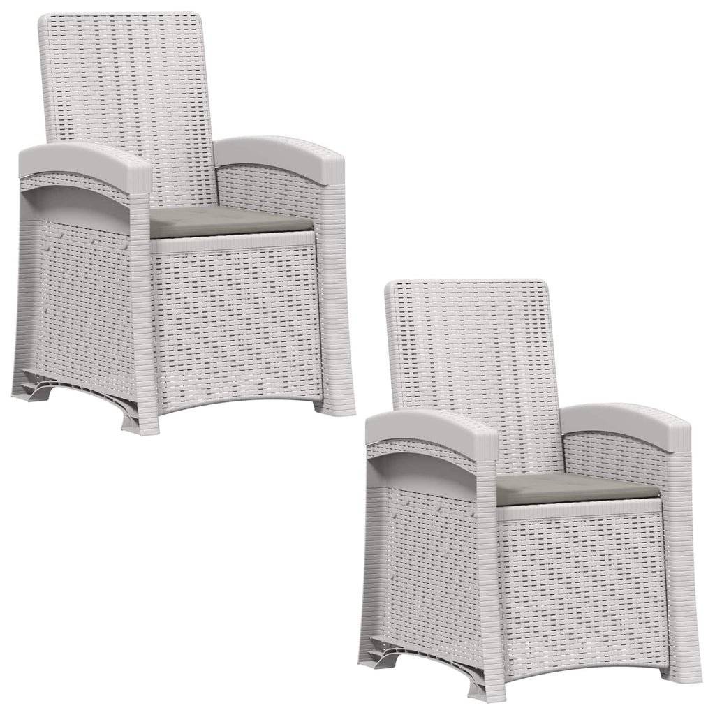 vidaXL Fotel ogrodowy z funkcją leżenia stylizowany na rattan 2 pcs PP