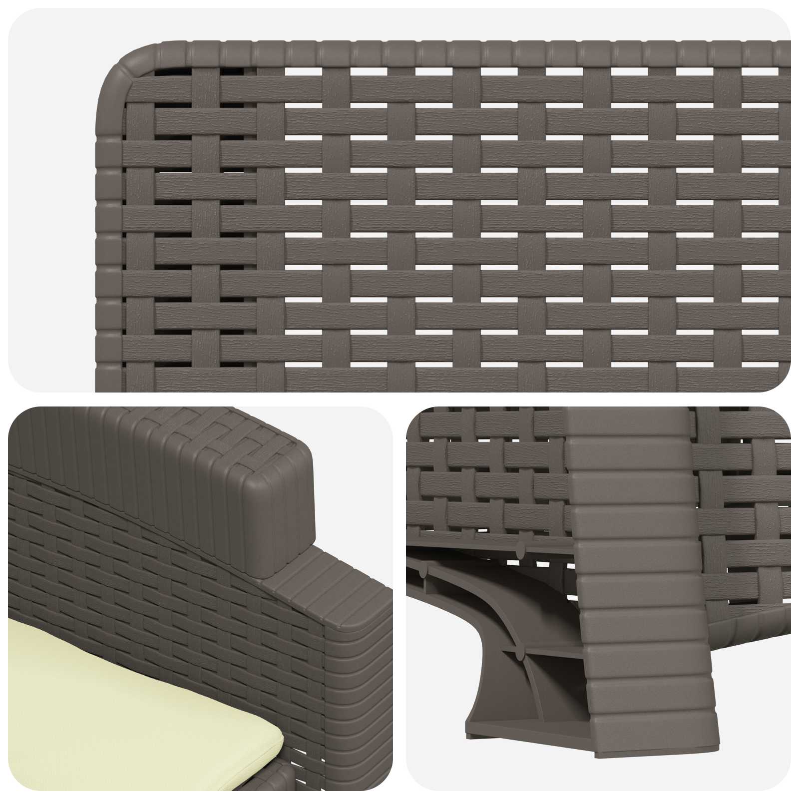 vidaXL Fotel ogrodowy z funkcją leżenia stylizowany na rattan 2 pcs PP