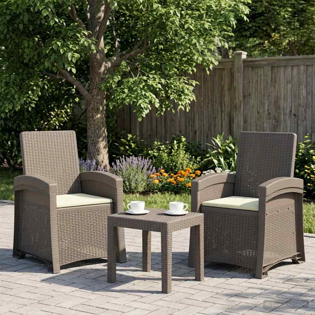 vidaXL Fotel ogrodowy z funkcją leżenia stylizowany na rattan 2 pcs PP