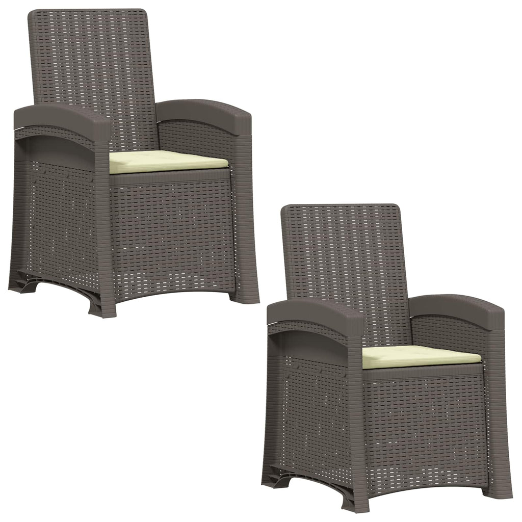 vidaXL Fotel ogrodowy z funkcją leżenia stylizowany na rattan 2 pcs PP