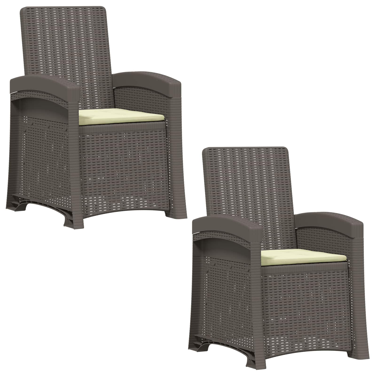 vidaXL Fotel ogrodowy z funkcją leżenia stylizowany na rattan 2 pcs PP