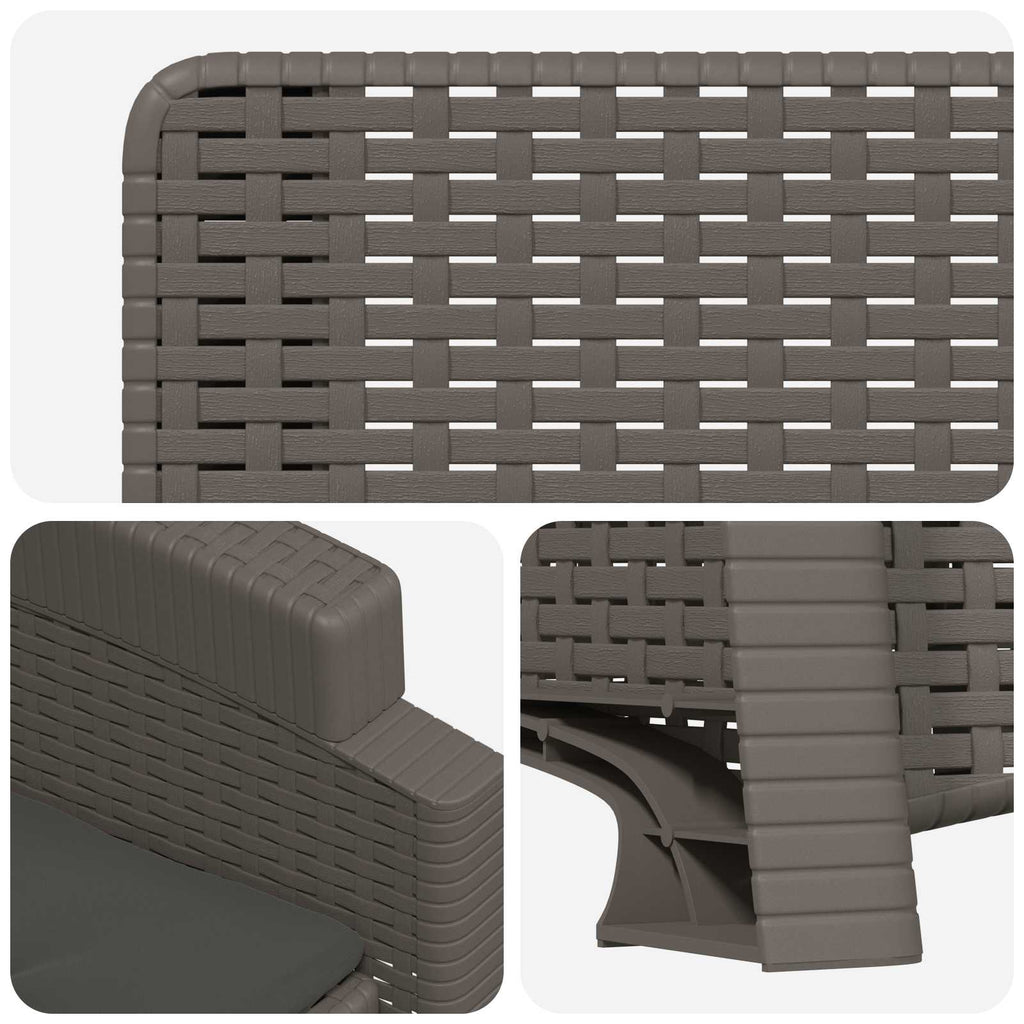 vidaXL Fotel ogrodowy z funkcją leżenia stylizowany na rattan 2 pcs PP