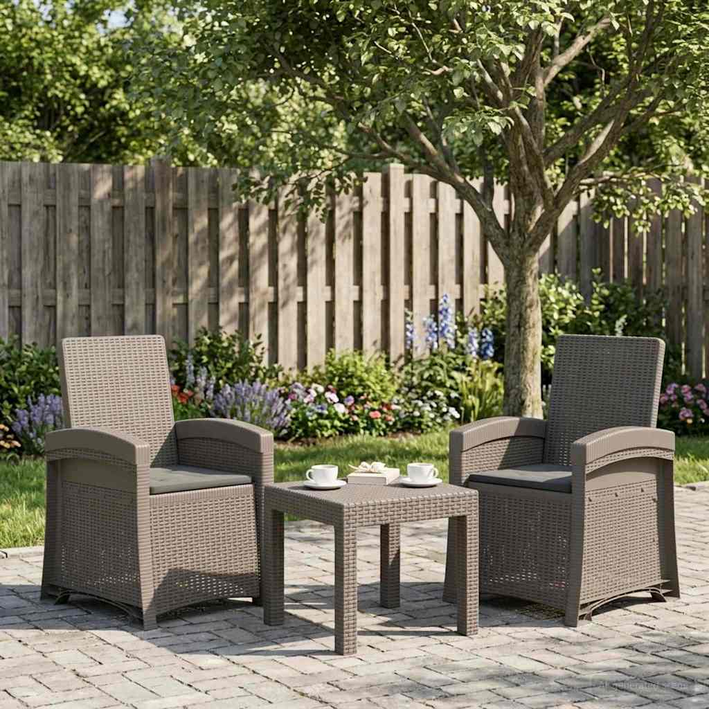 vidaXL Fotel ogrodowy z funkcją leżenia stylizowany na rattan 2 pcs PP