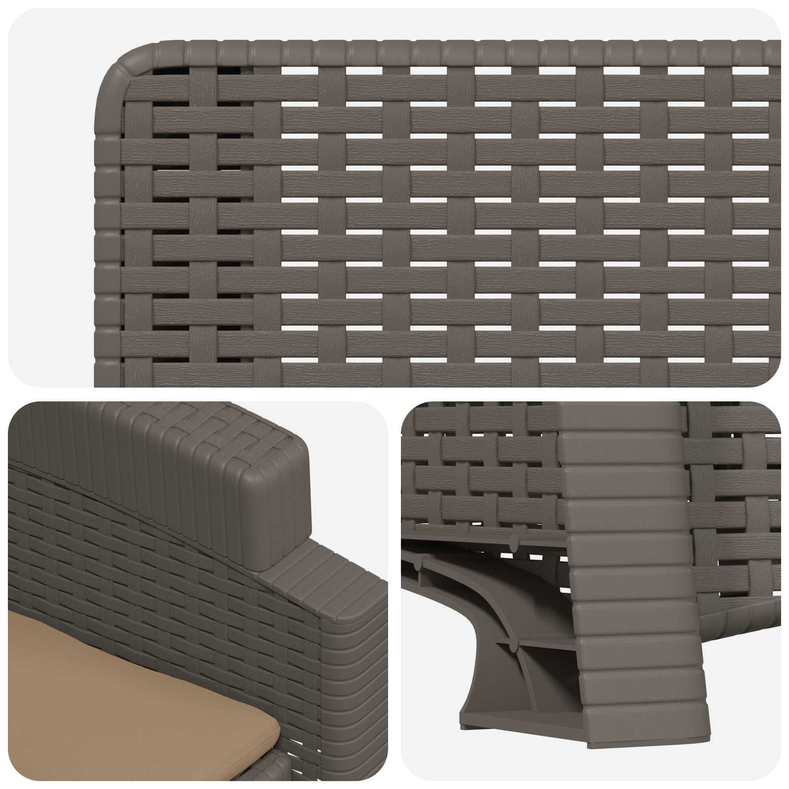 vidaXL Fotel ogrodowy z funkcją leżenia stylizowany na rattan 2 pcs PP