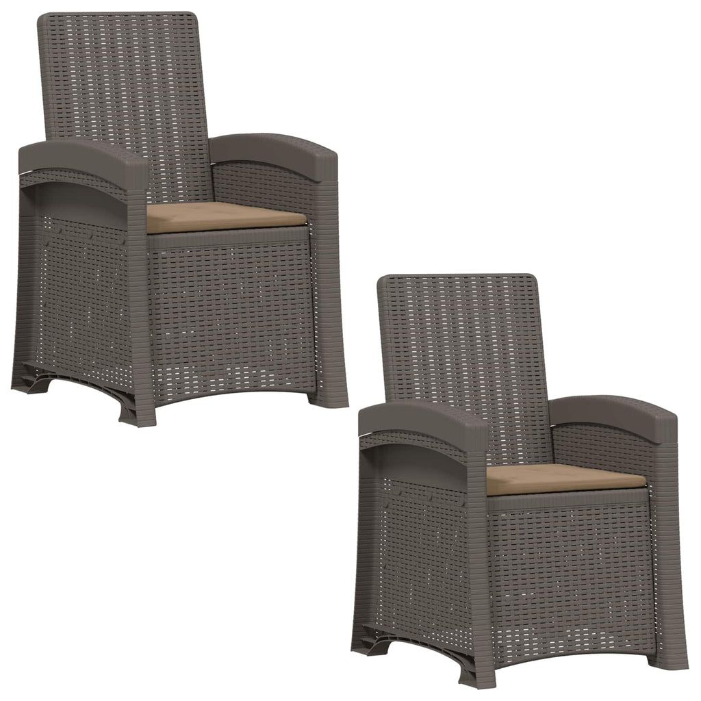vidaXL Fotel ogrodowy z funkcją leżenia stylizowany na rattan 2 pcs PP