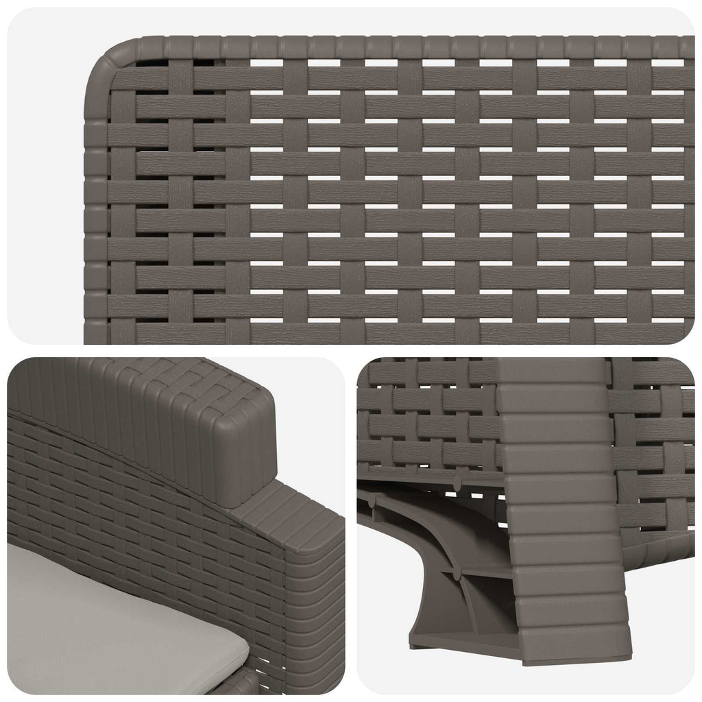 vidaXL Fotel ogrodowy z funkcją leżenia stylizowany na rattan 2 pcs PP