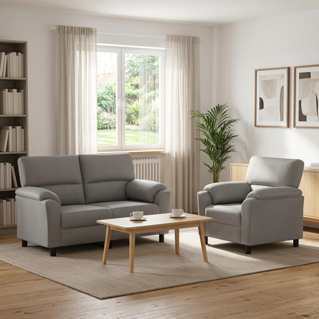 vidaXL Zestaw Sof 2 pcs jasnoszary Welur