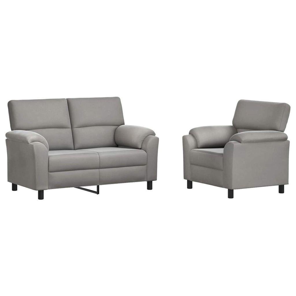 vidaXL Zestaw Sof 2 pcs jasnoszary Welur
