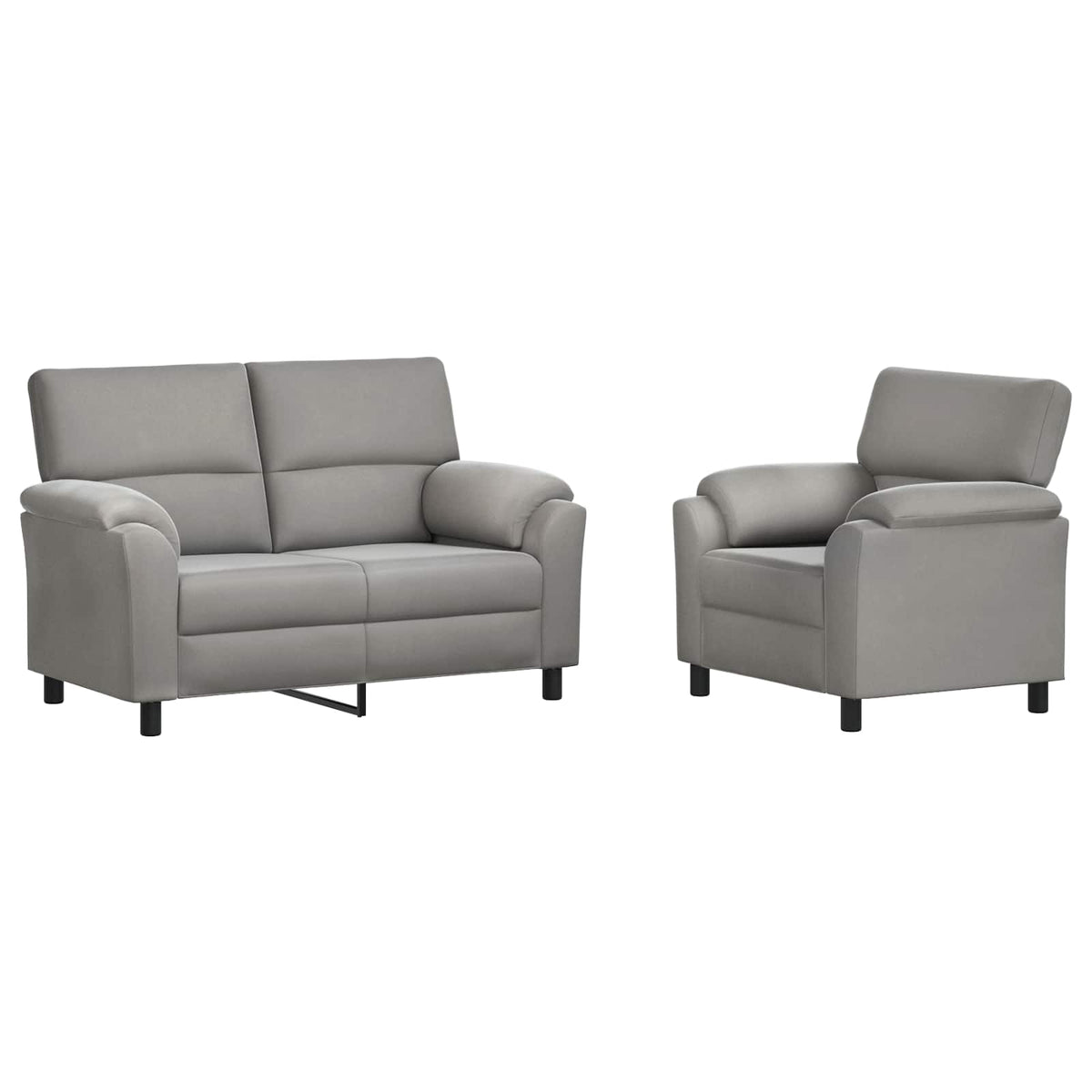 vidaXL Zestaw Sof 2 pcs jasnoszary Welur