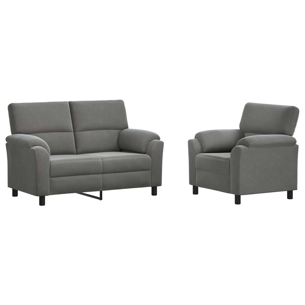 vidaXL Zestaw Sof 2 pcs ciemnoszary Welur