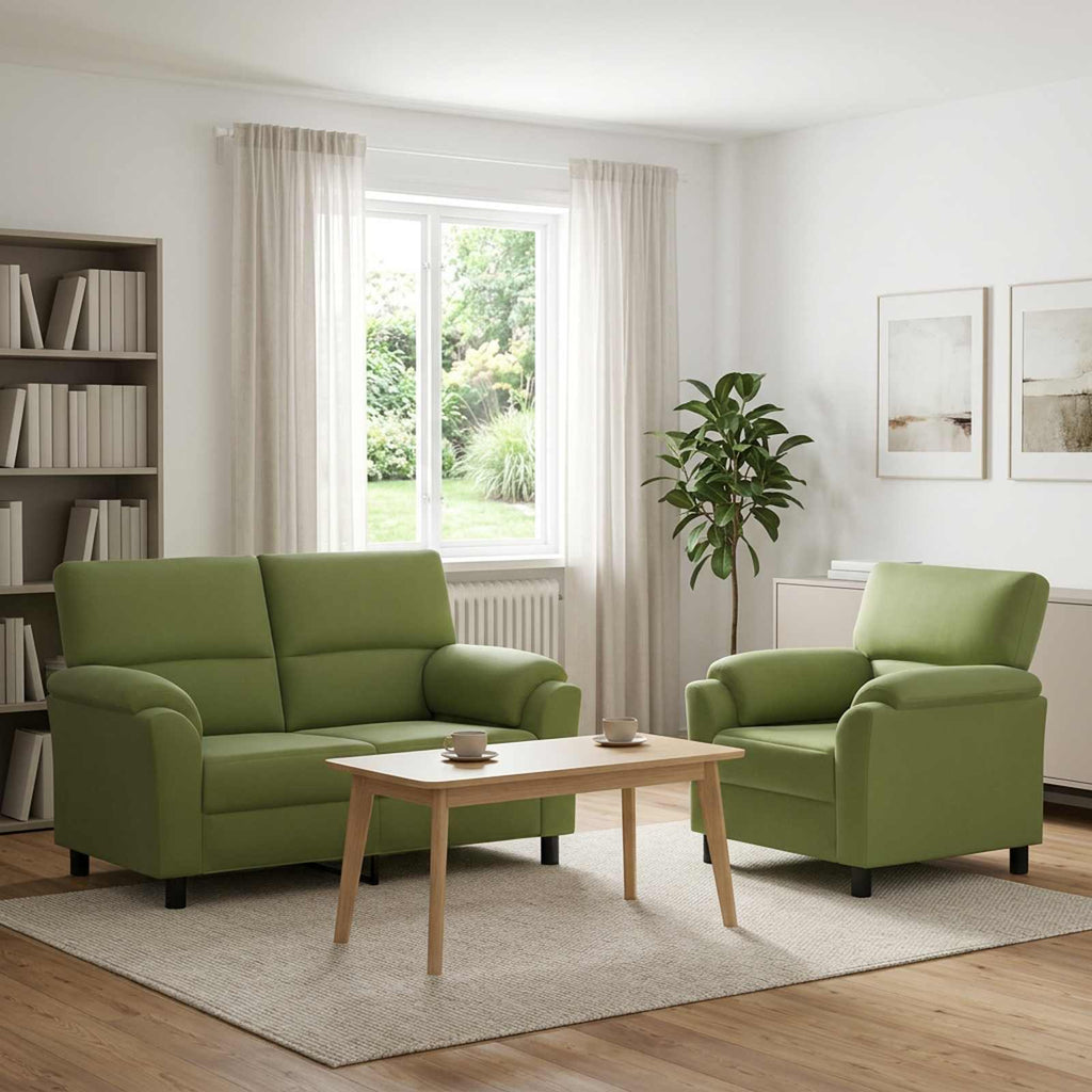 vidaXL Zestaw Sof 2 pcs Jasnozielony Welur