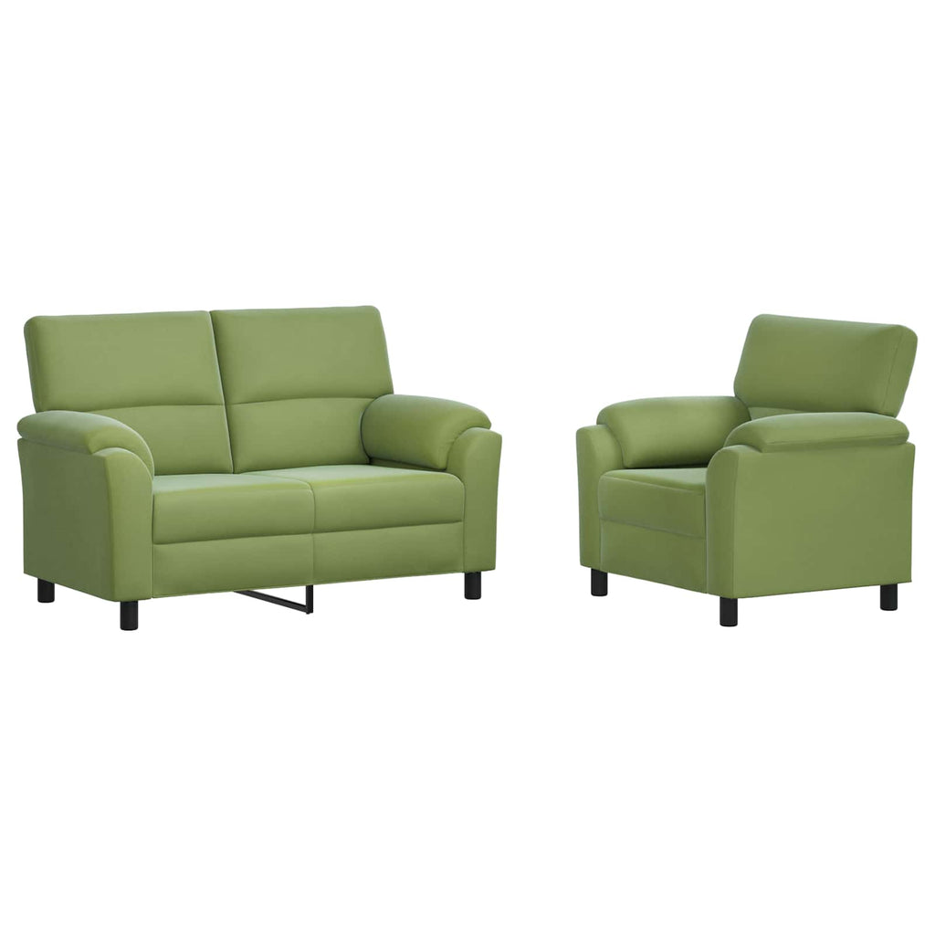 vidaXL Zestaw Sof 2 pcs Jasnozielony Welur