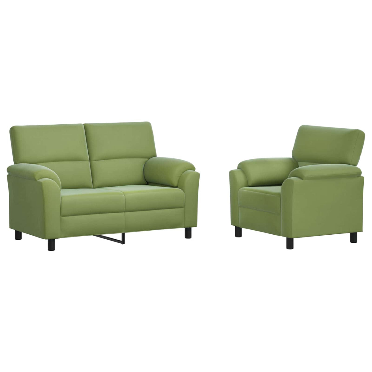 vidaXL Zestaw Sof 2 pcs Jasnozielony Welur