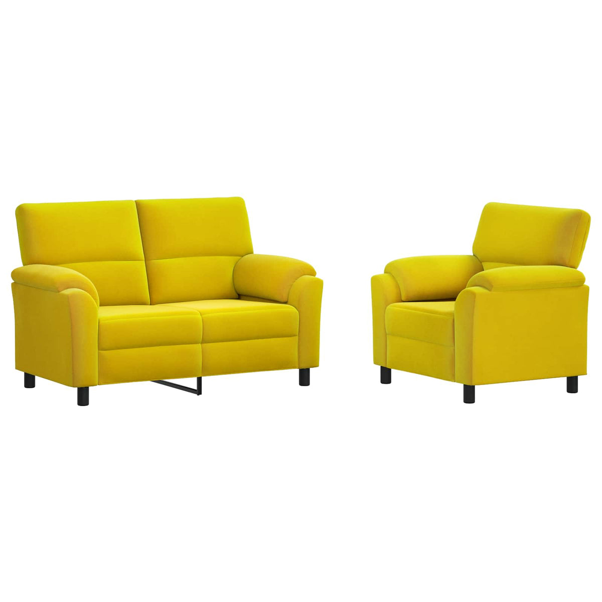 vidaXL Zestaw Sof 2 pcs żółty Welur