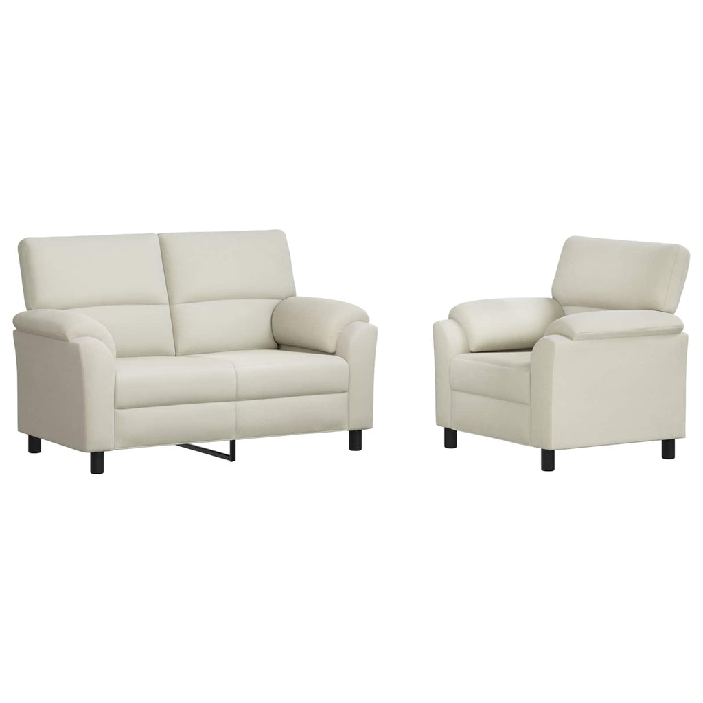 vidaXL Zestaw Sof 2 pcs kremowy Welur