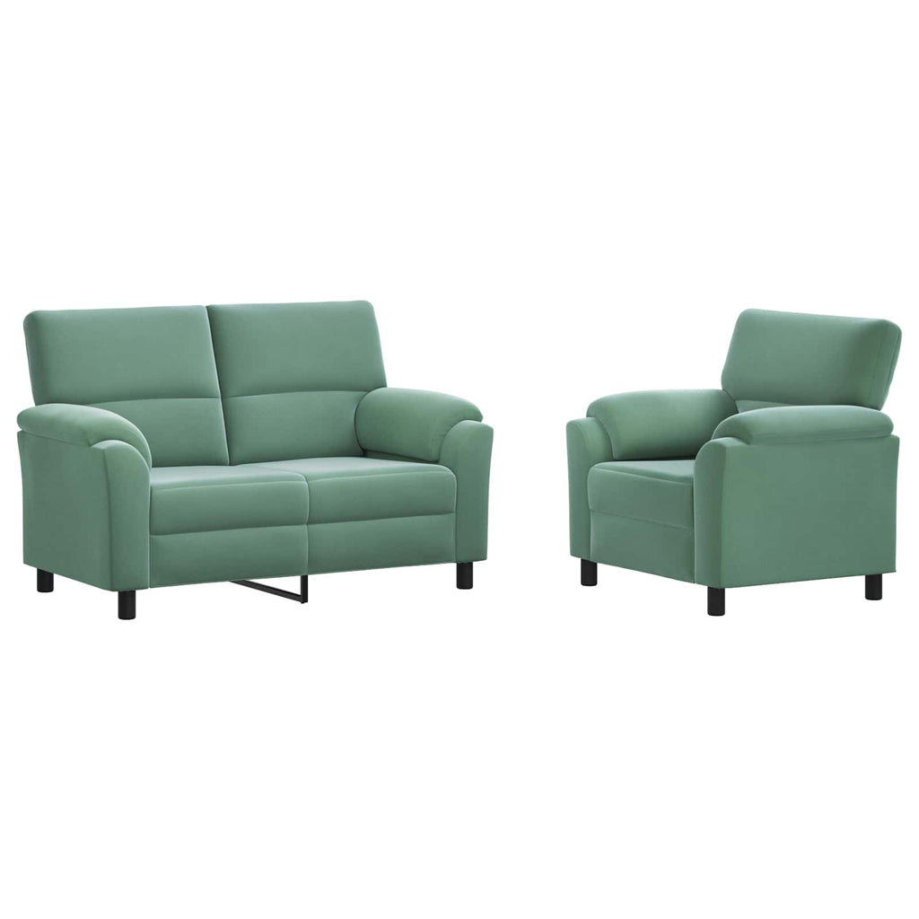 vidaXL Zestaw Sof 2 pcs Zielony morski Welur