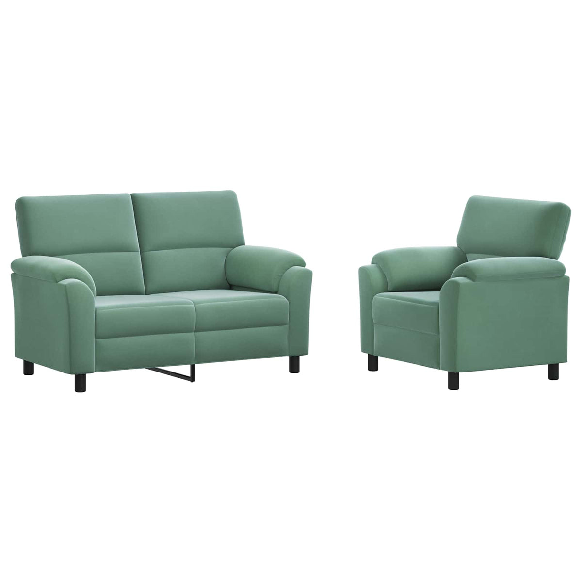 vidaXL Zestaw Sof 2 pcs Zielony morski Welur
