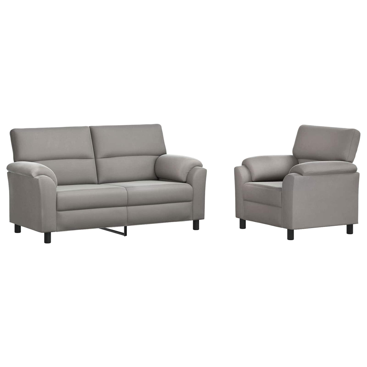 vidaXL Zestaw Sof 2 pcs jasnoszary Welur