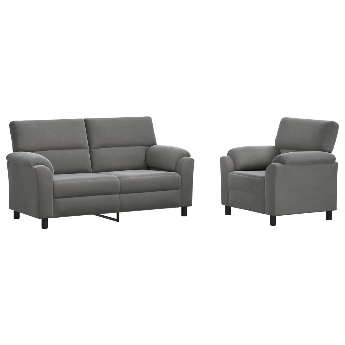 vidaXL Zestaw Sof 2 pcs ciemnoszary Welur
