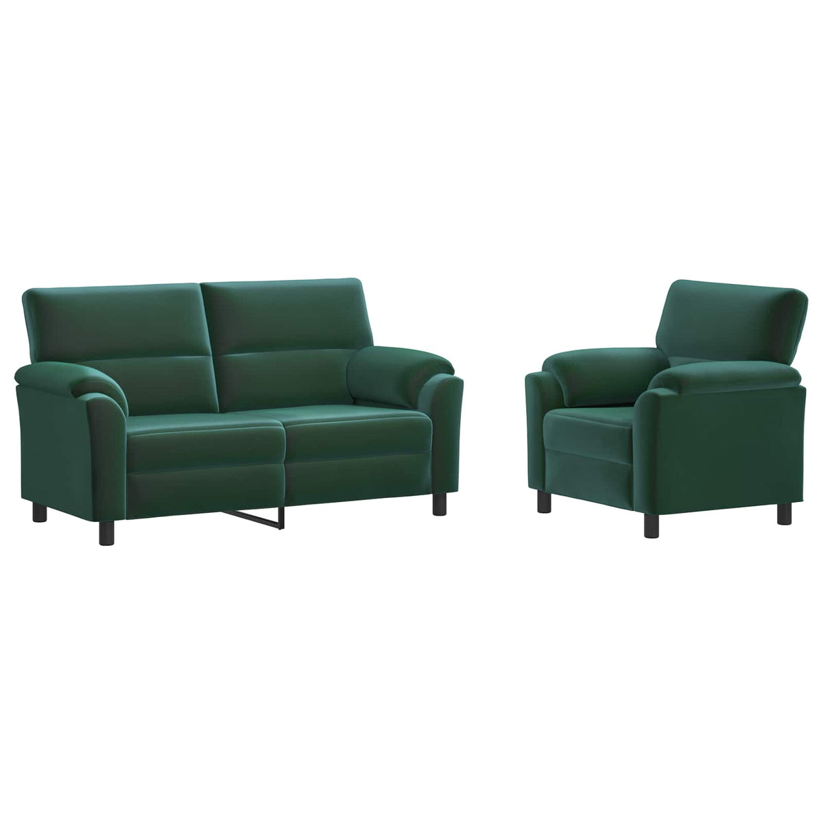 vidaXL Zestaw Sof 2 pcs Ciemnozielony Welur