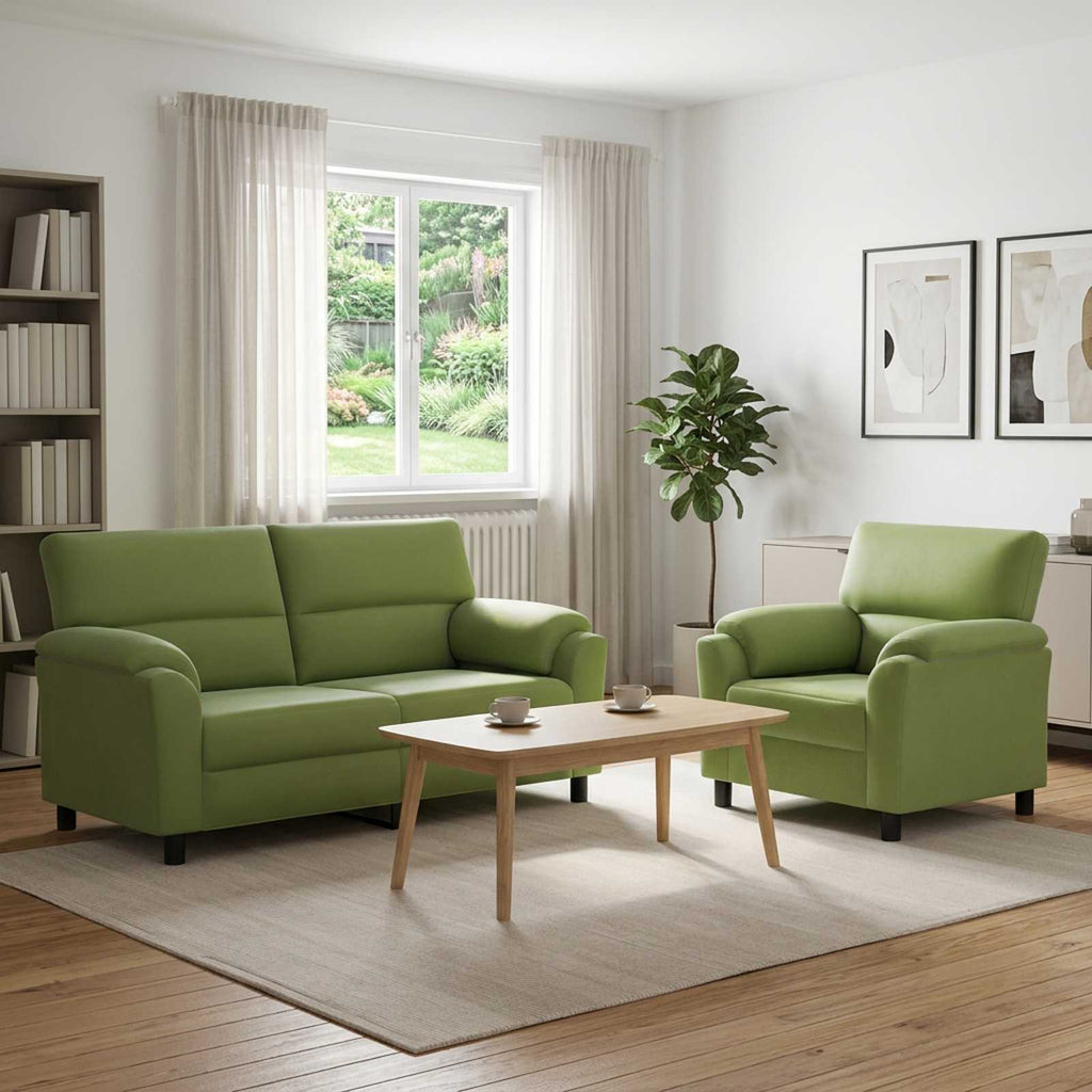 vidaXL Zestaw Sof 2 pcs Jasnozielony Welur