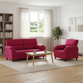 vidaXL Zestaw Sof 2 pcs Czerwone wino Welur