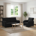 vidaXL Zestaw Sof 2 pcs Czarny Welur
