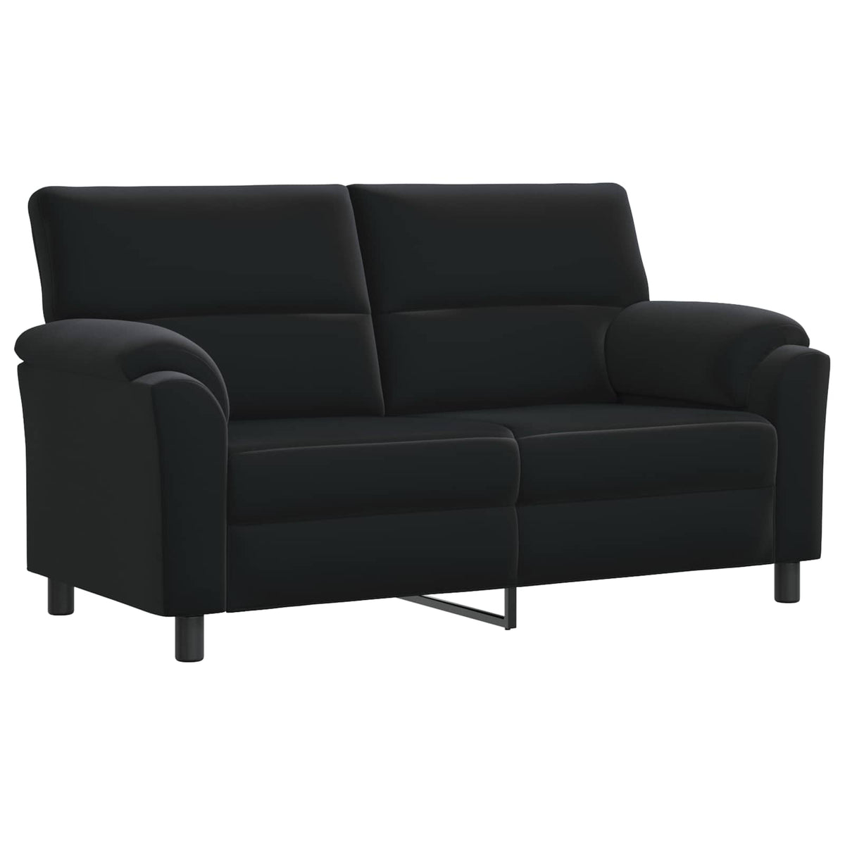 vidaXL Zestaw Sof 2 pcs Czarny Welur