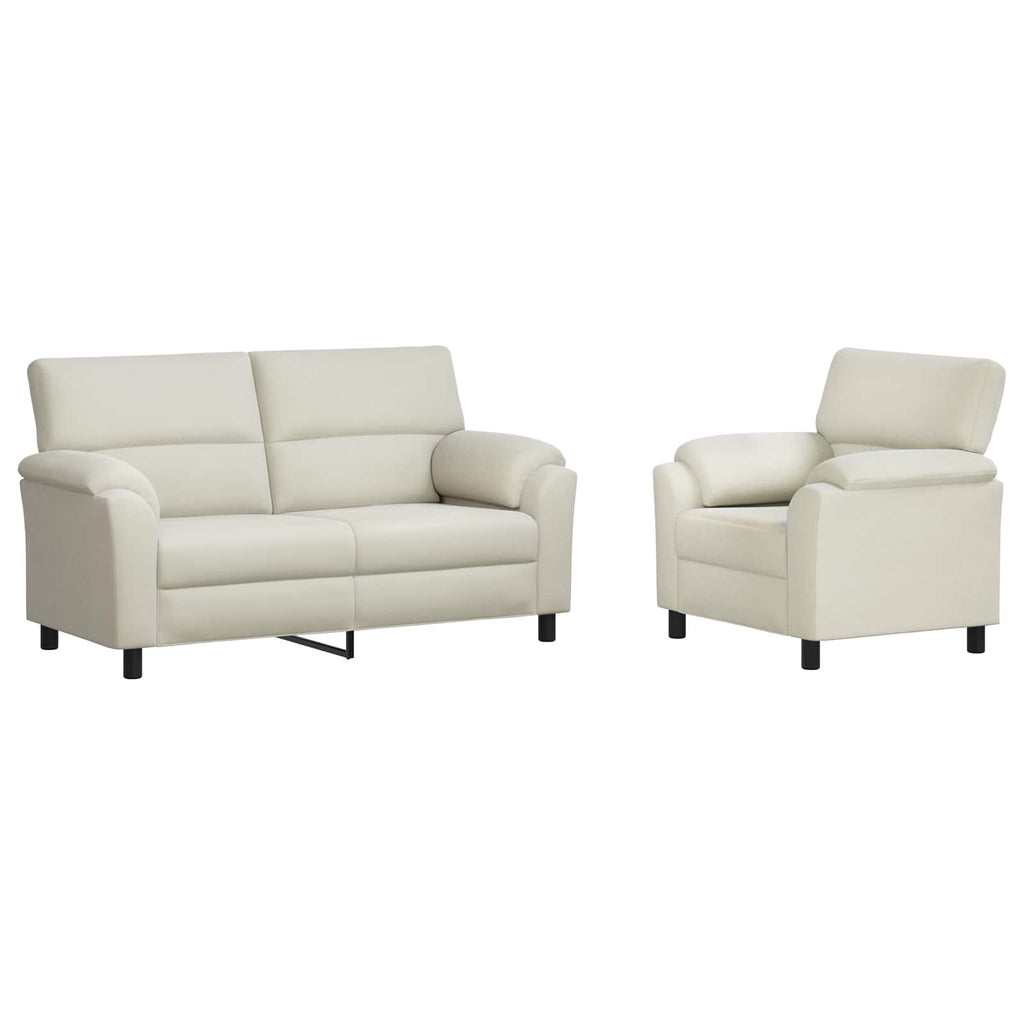 vidaXL Zestaw Sof 2 pcs kremowy Welur