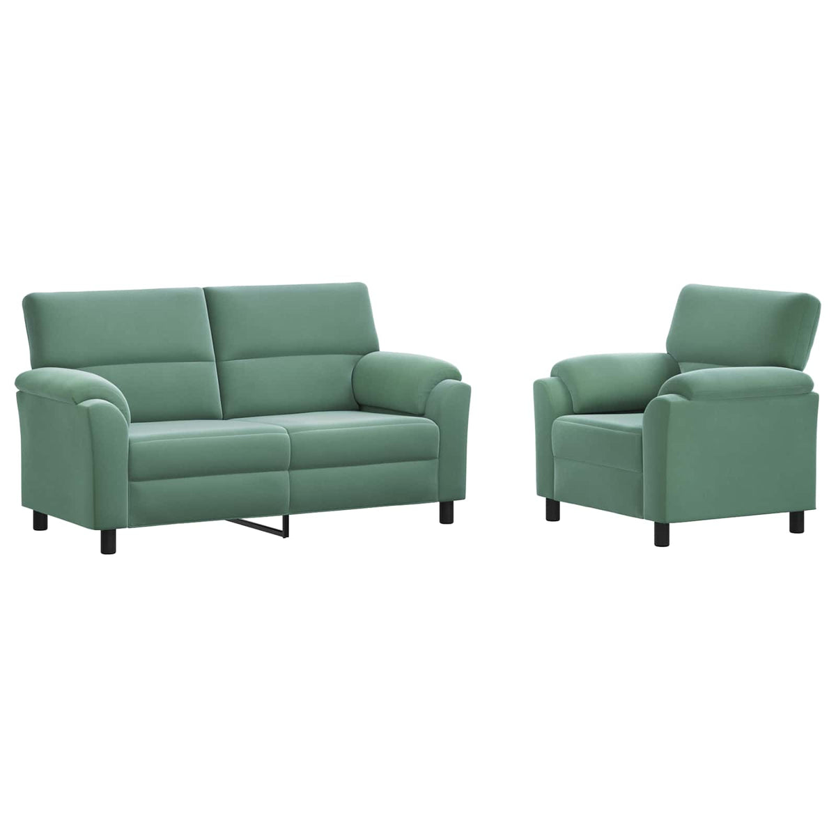 vidaXL Zestaw Sof 2 pcs Zielony morski Welur