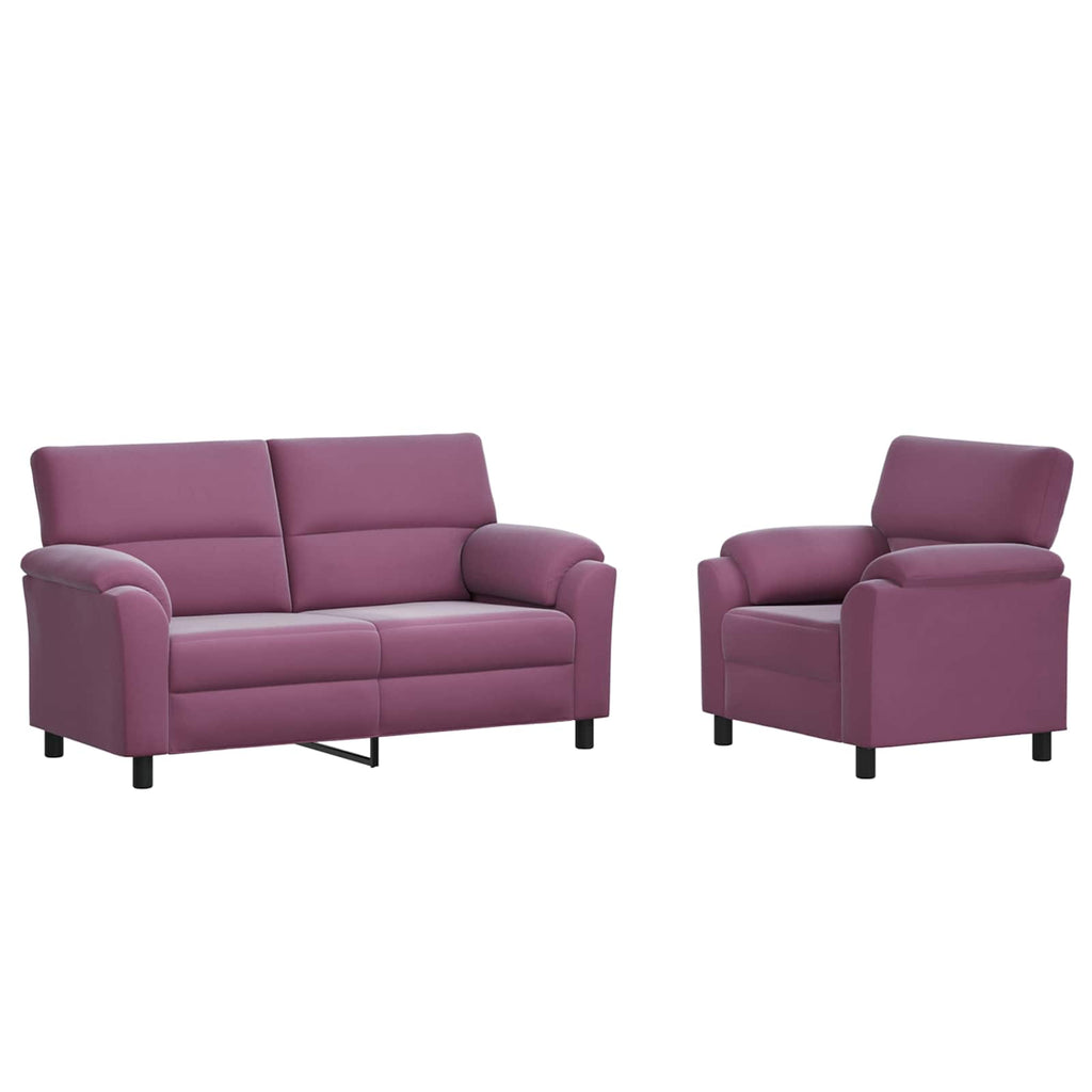 vidaXL Zestaw Sof 2 pcs Fioletowy Welur