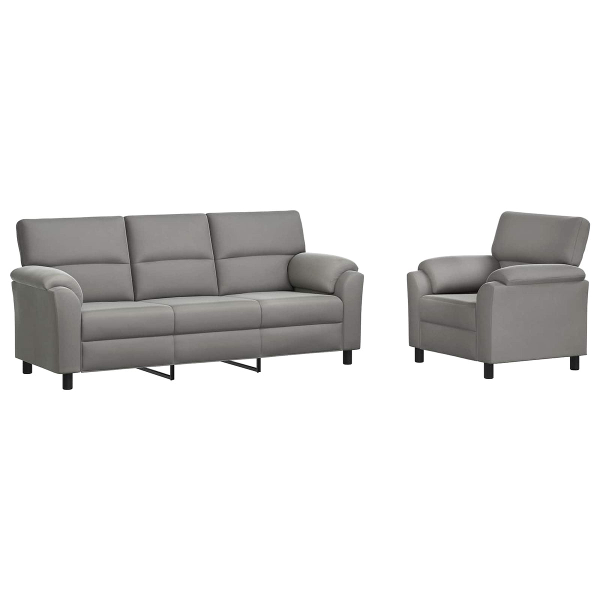 vidaXL Zestaw Sof 2 pcs jasnoszary Welur