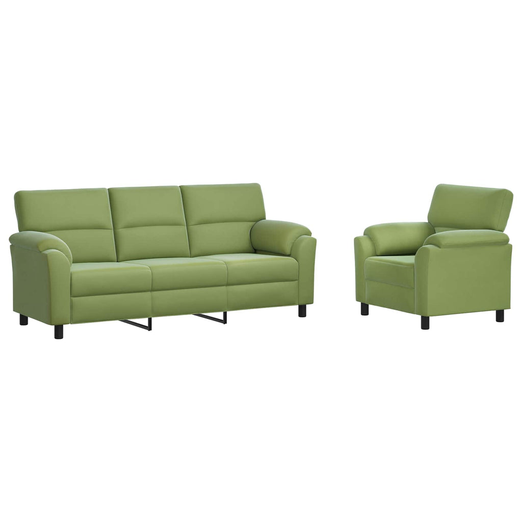 vidaXL Zestaw Sof 2 pcs Jasnozielony Welur