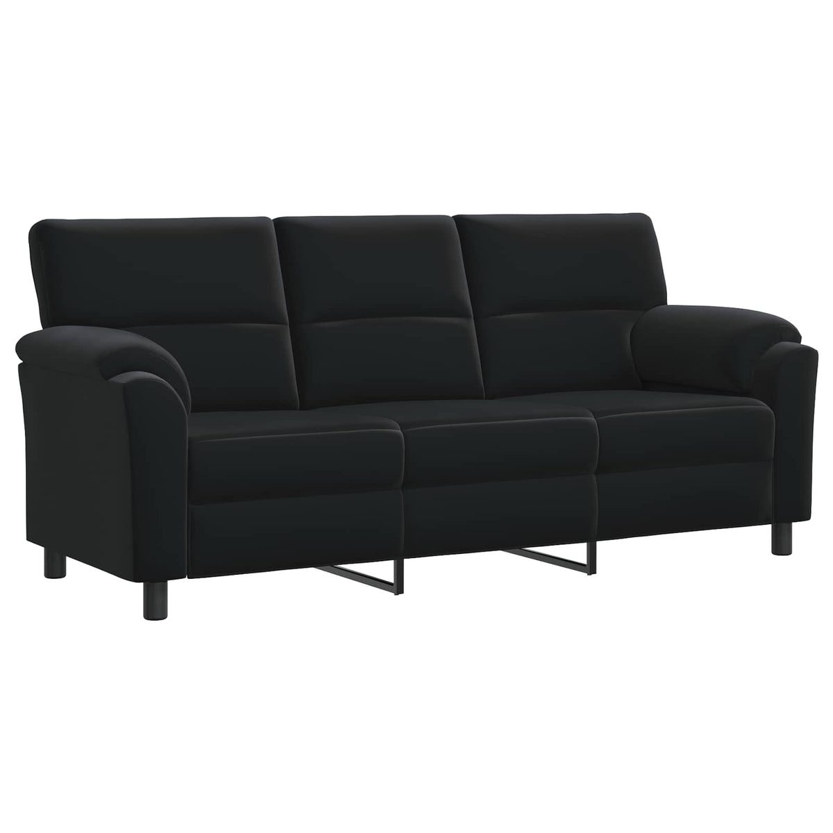 vidaXL Zestaw Sof 2 pcs Czarny Welur