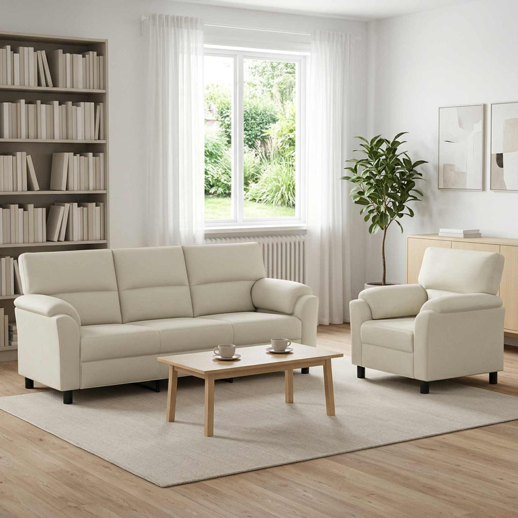 vidaXL Zestaw Sof 2 pcs kremowy Welur