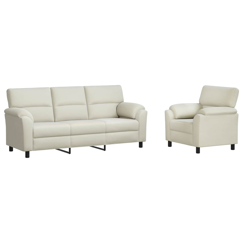 vidaXL Zestaw Sof 2 pcs kremowy Welur