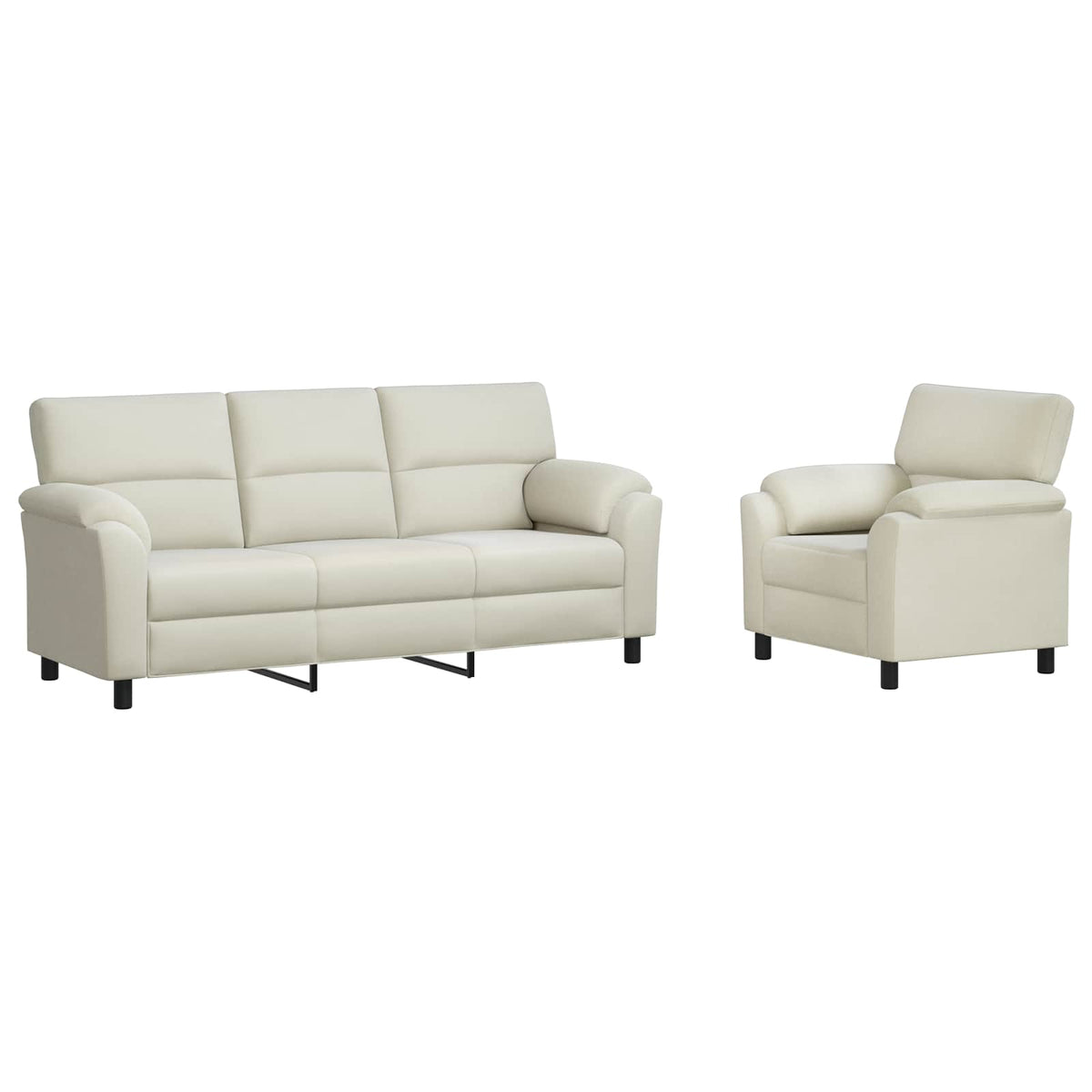 vidaXL Zestaw Sof 2 pcs kremowy Welur