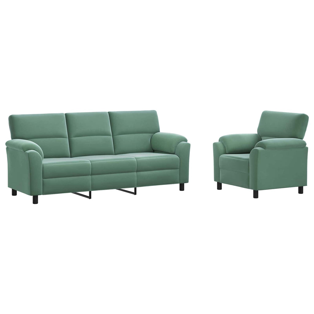 vidaXL Zestaw Sof 2 pcs Zielony morski Welur