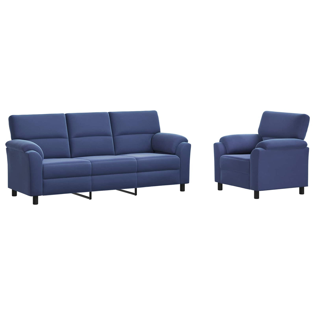 vidaXL Zestaw Sof 2 pcs Niebieski policyjny Welur