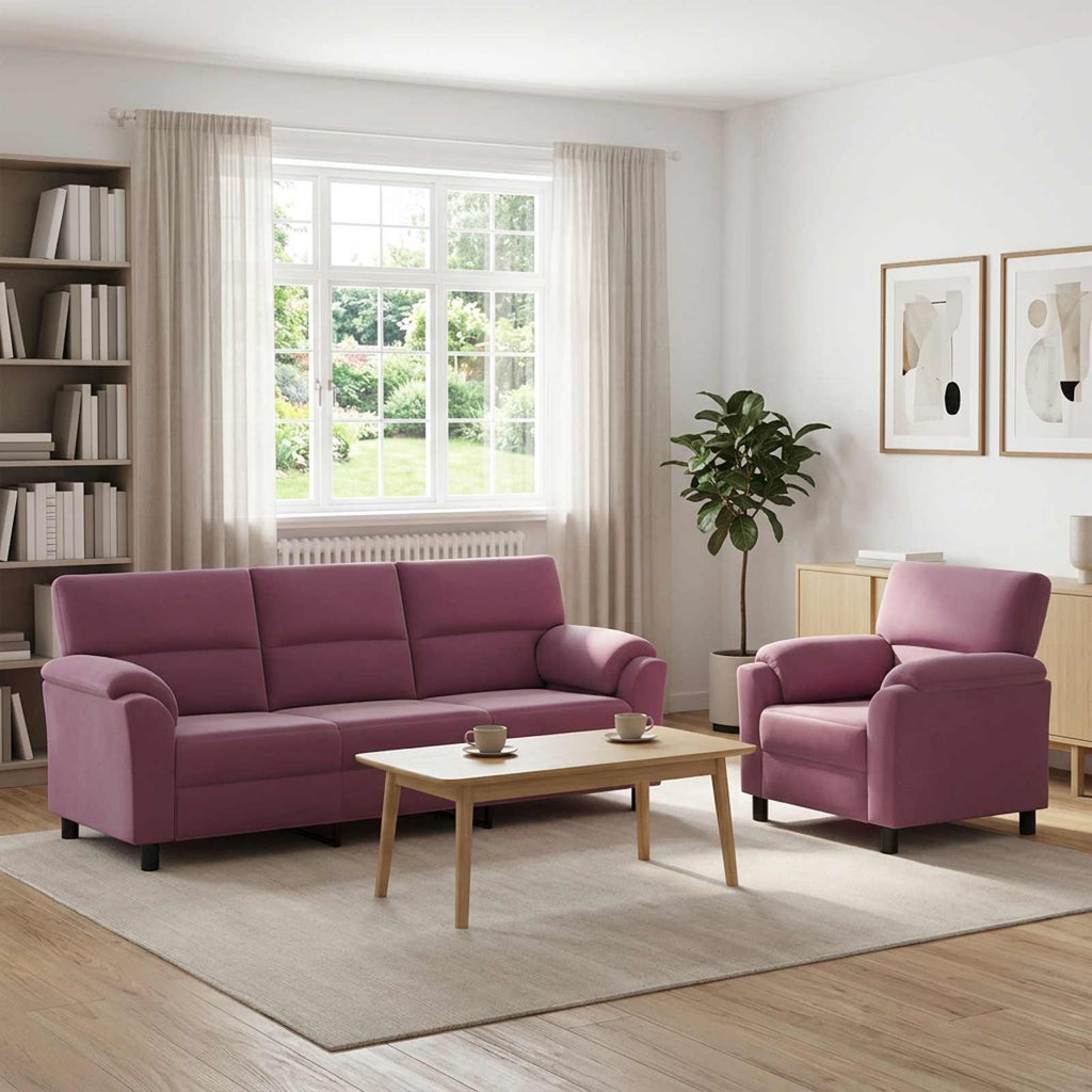 vidaXL Zestaw Sof 2 pcs Fioletowy Welur