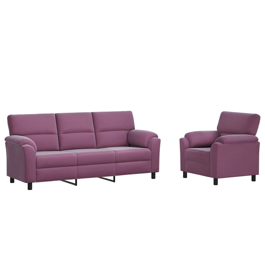 vidaXL Zestaw Sof 2 pcs Fioletowy Welur