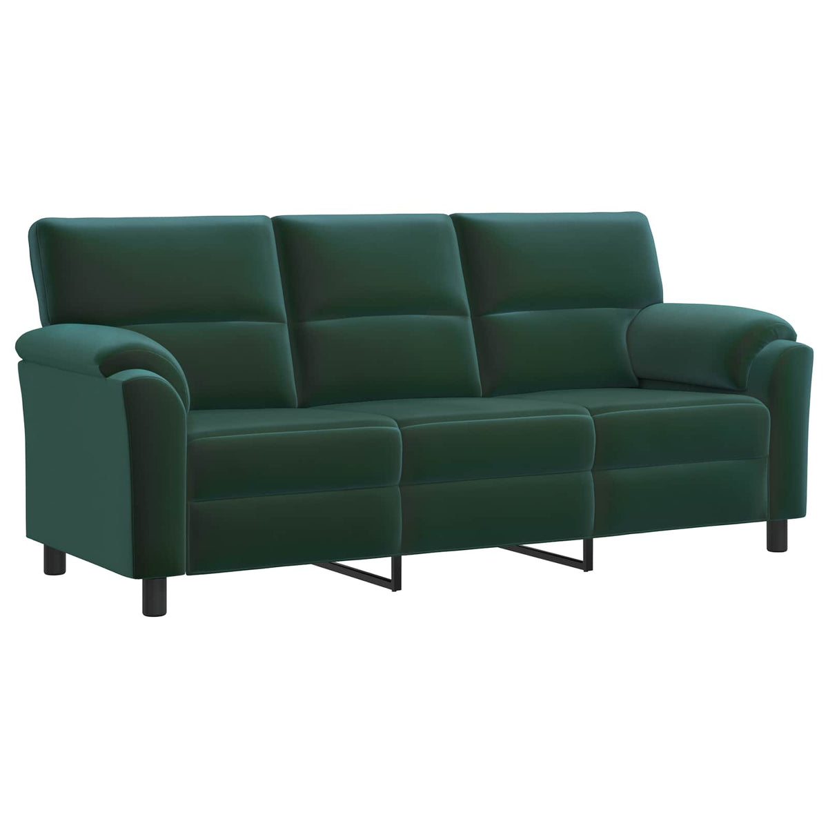 vidaXL Zestaw Sof 3 pcs Ciemnozielony Welur