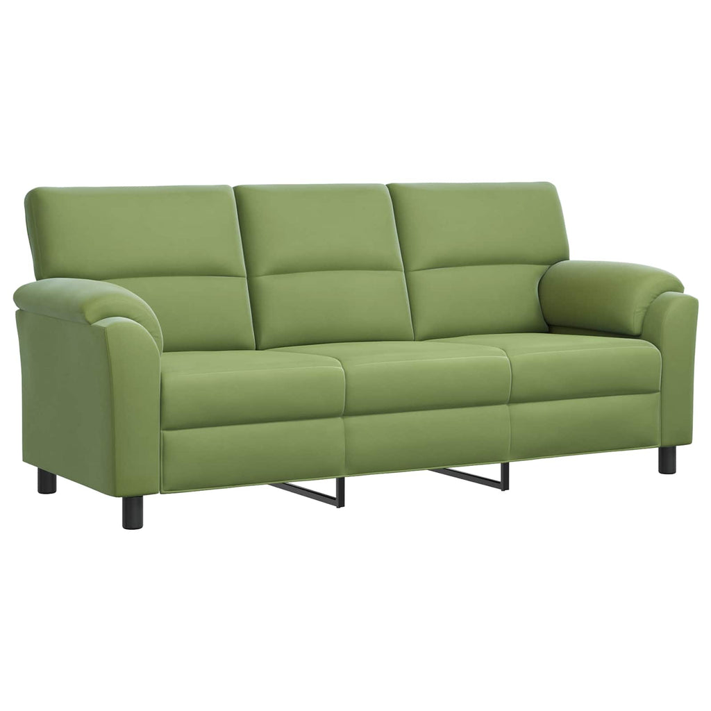 vidaXL Zestaw Sof 3 pcs Jasnozielony Welur