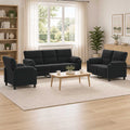 vidaXL Zestaw Sof 3 pcs Czarny Welur