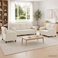vidaXL Zestaw Sof 3 pcs kremowy Welur