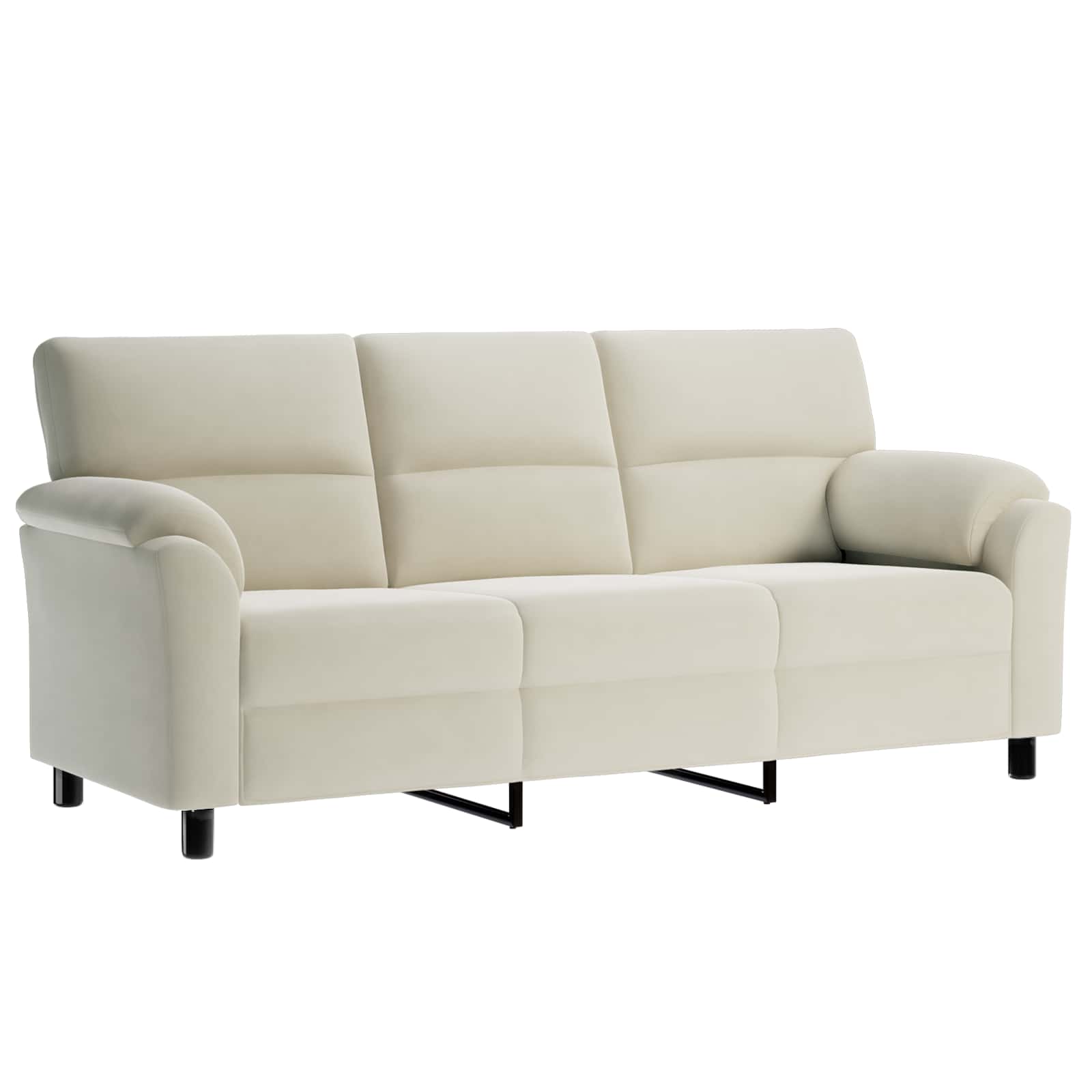 vidaXL Zestaw Sof 3 pcs kremowy Welur