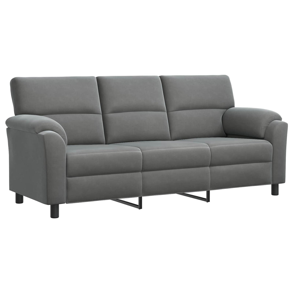 vidaXL Zestaw Sof 3 pcs ciemnoszary Welur